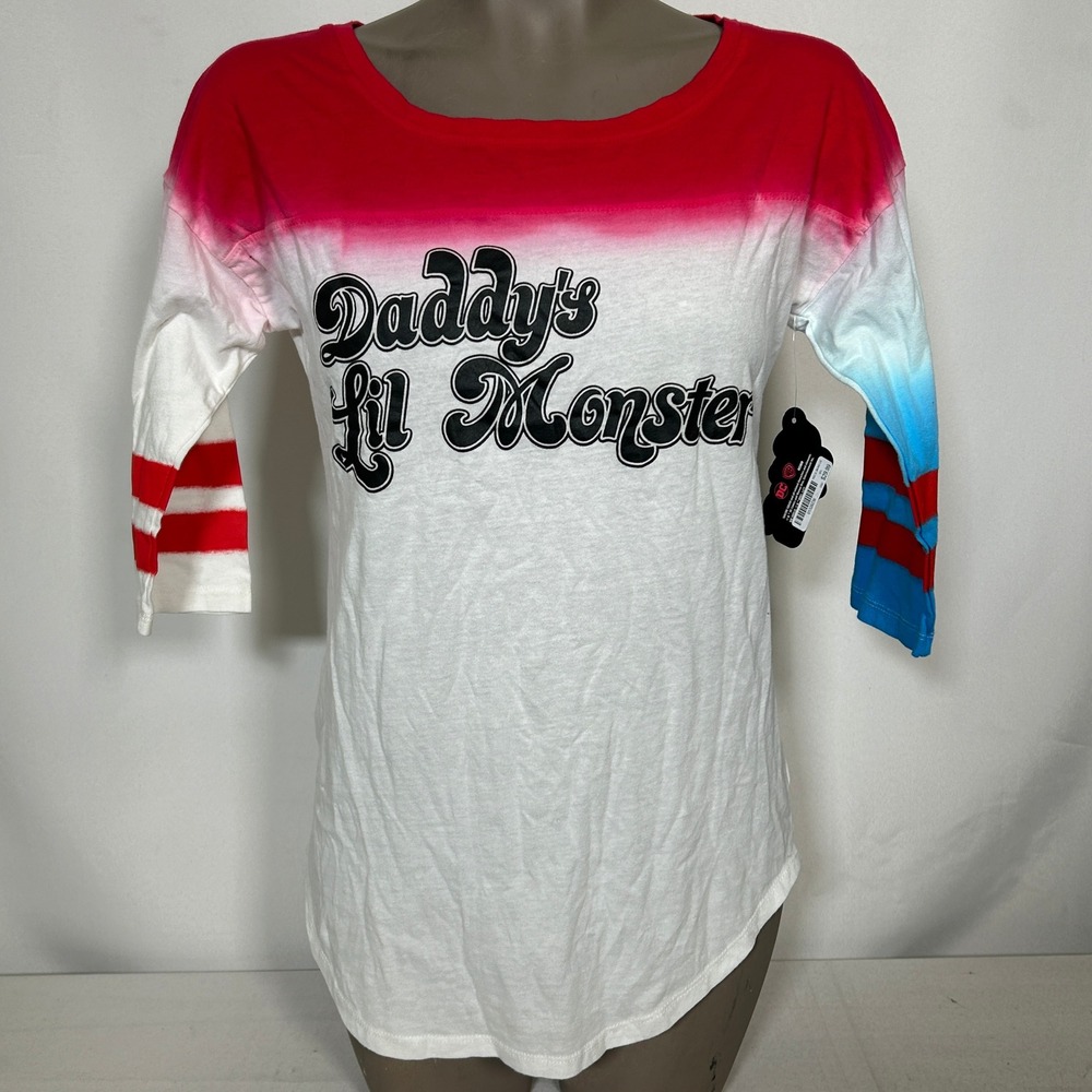 Harley Quinn Daddys Lil Monster Suicide Squad Costume T-Shirt Women's LARGE NWT